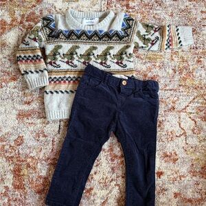 Zara Baby Pants and Holiday Sweater
